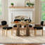 Oval Extendable Dining Table Set, MDF Round to Oval Dining Table 39.37"-70.87", Space-Saving Modern Luxury Kitchen Dining Room Furniture-129434334-129434336