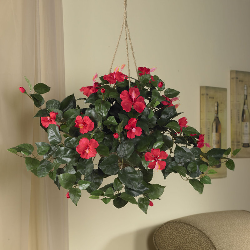 Panier suspendu en soie hibiscus