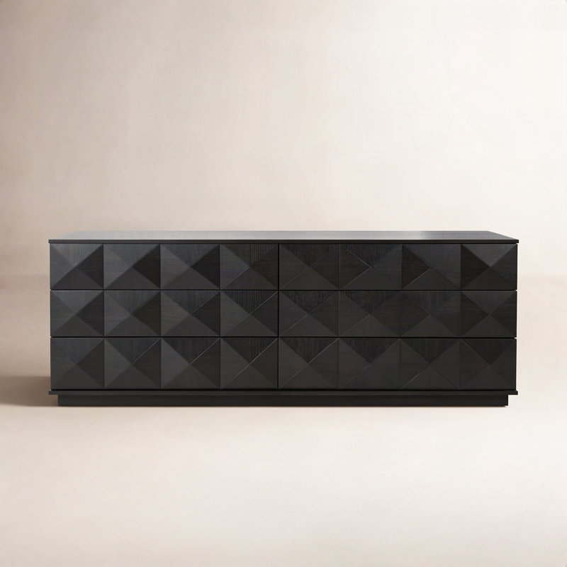 Iriye 63" W 6-Drawer Double Dresser, Black
