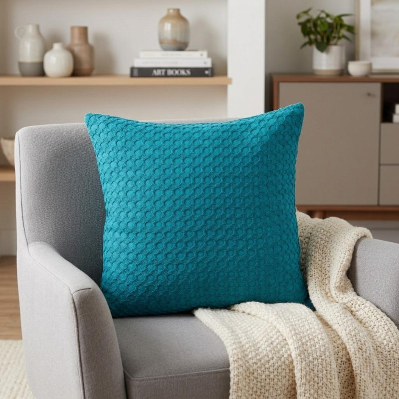 Coussin décoratif en coton texturé HomeRoots
