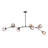 Transitional 7 Light Smoke Glass Linear Chandelier