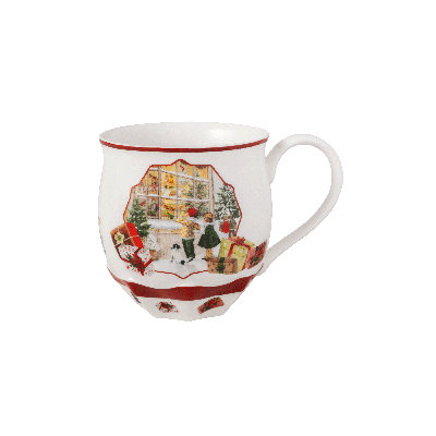 Villeroy & Boch - Toy's Fantasy Christmas Coffee Mug, Winter Mug Hot Drink Cup, Porcelain In White,red,green,gold