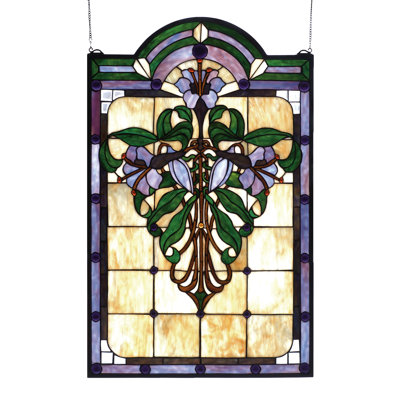 Tiffany Nouveau Lily Stained Glass Window
