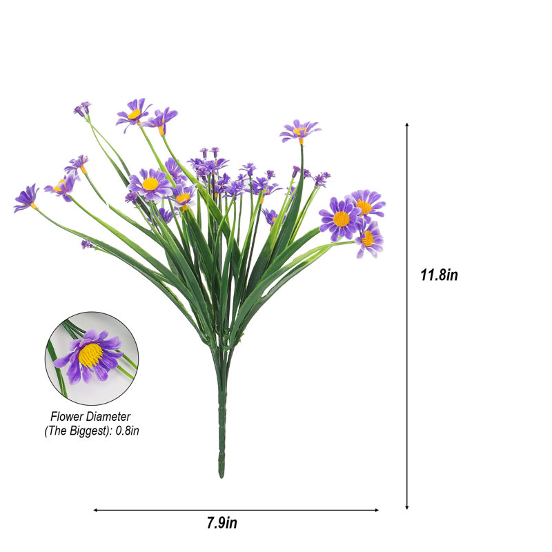 4 faisceaux de marguerites artificielles pour l'extérieur, Fuchsia