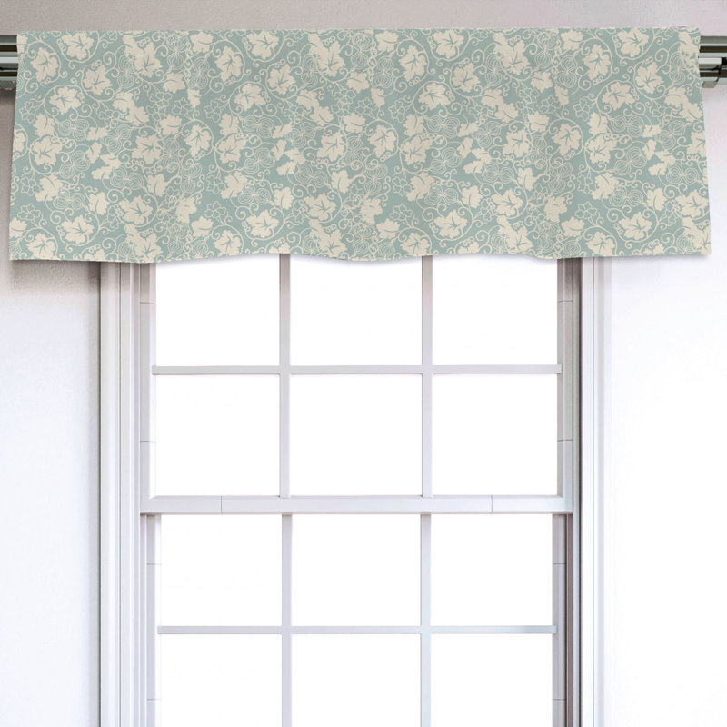 Sateen Floral Ruffled Window Valance