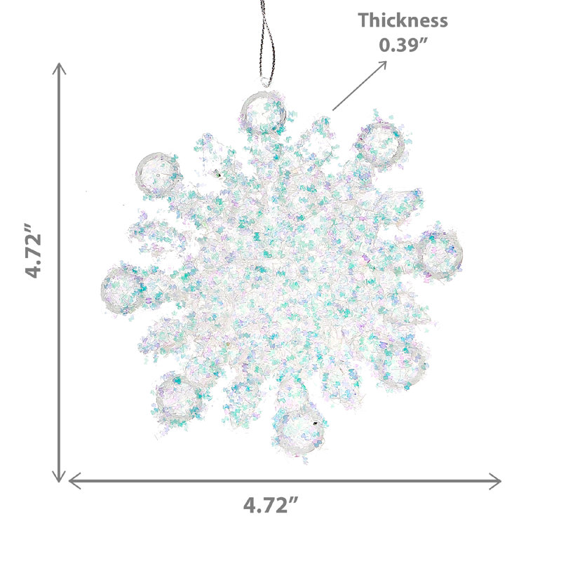 Ornement en forme de flocon de neige fantaisiste - ensemble de 12