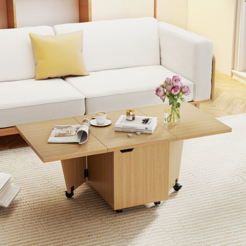 Table basse pliable avec armoire de rangement