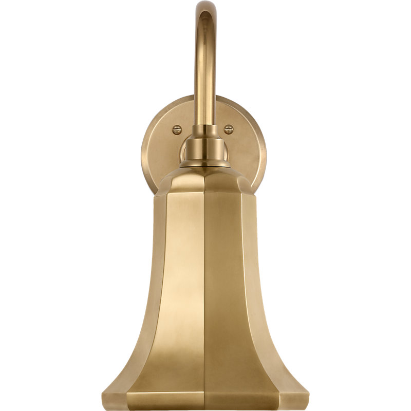 Thomas O'Brien 1 - Light Outdoor Barn Light, 14.75" H x 7.5" W x 14.25" D, Hand-Rubbed Antique Brass