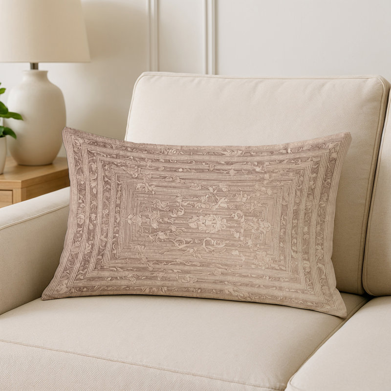 Coussin décoratif intérieur et extérieur Modern, Beige oriental 1, Rectangle H 18 po x l 25 po