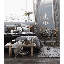 Tapis intérieur / extérieur en laine de couleur unie tissé à la main gris-74428913
