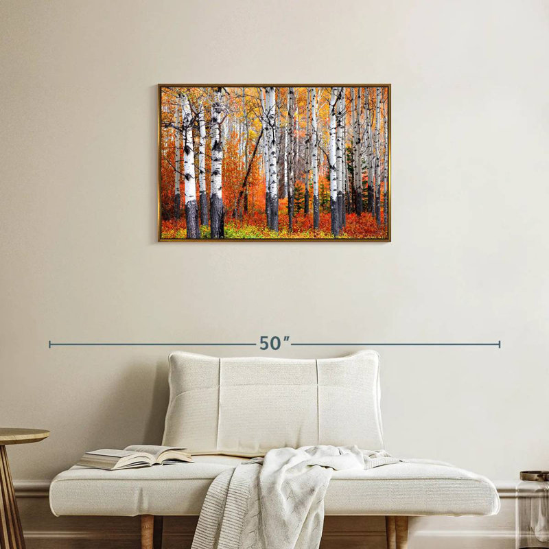 Forêt de trembles de Banff, Cadre flottant doré, 31 po x 21 po