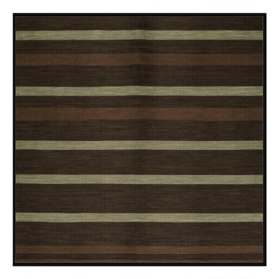 Machine Washable Horizontal Stripes Brown Area Rug