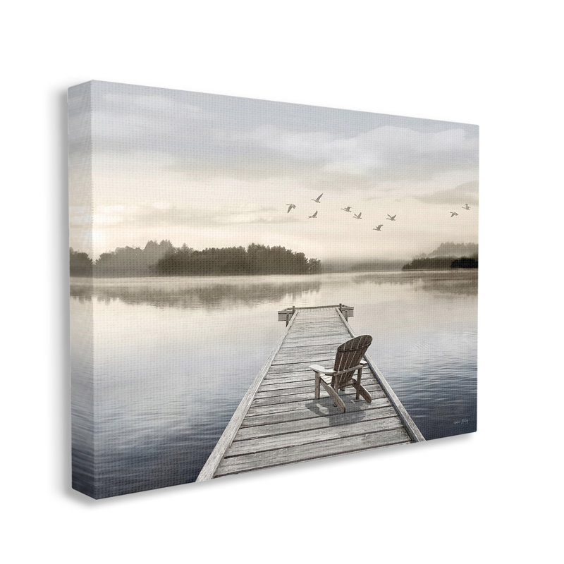 Bc-450_CN "Beach Chair On Dock Wrarap Canvas" par Amber Sterling sur toile, H 36 po x l 48 po