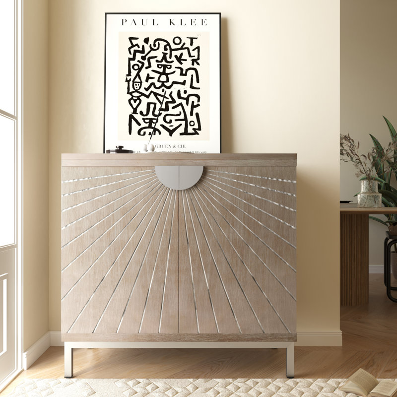 Modern Farmhouse 2-Door Accent Cabinet, Beige