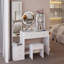 Bureau de maquillage avec miroir et lumières DEL, tabouret-964551300