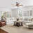 Ceiling Fan With Walnut Blades 18W Three Color Dimmable Light Memory Function & Reversible Motor