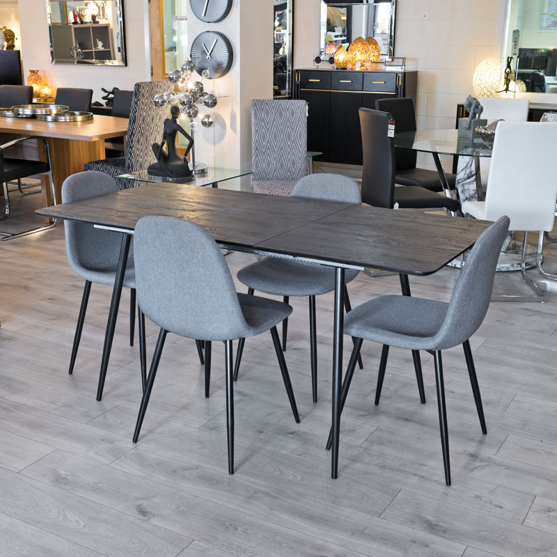 Abbottstown 4 -Person Dining Set, Black, Grey