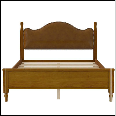 Grand lit plateforme Geib avec tête de lit tapissier