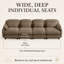 Canapé modulaire en chenille à 4 places de 136,2 po de large avec sièges profonds, coussins de style nuage et coussins lombaires Sarvis-1945600171