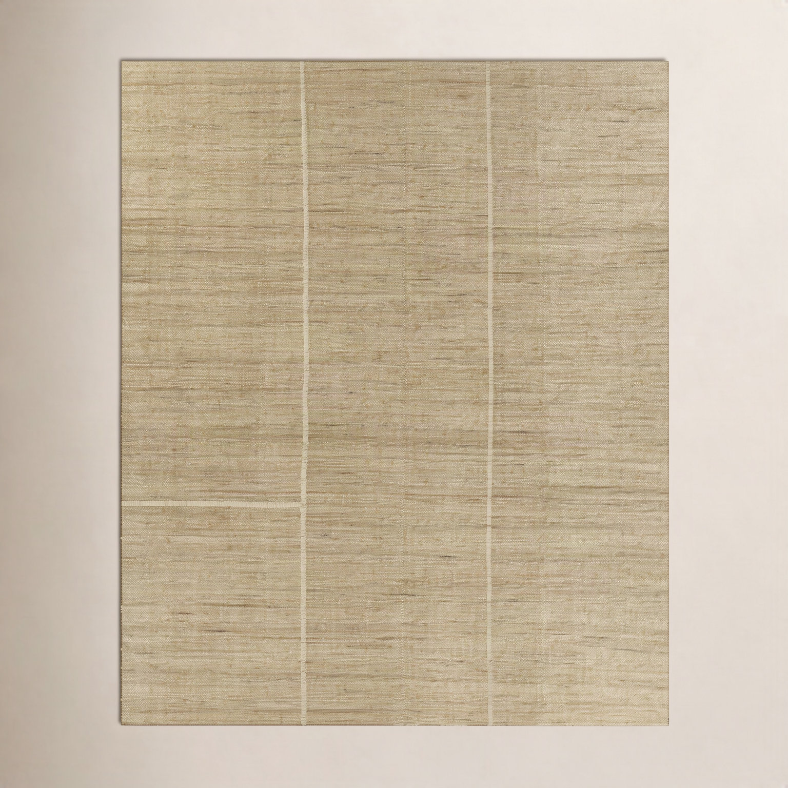Natural Hand-Woven Striped Jute Rug, Rectangle 8' x 11'