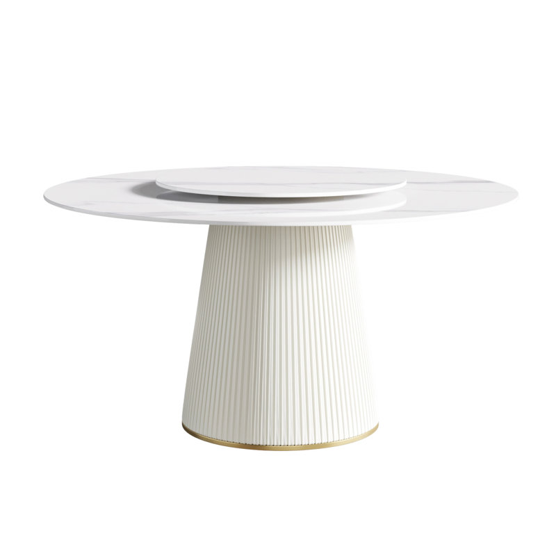 Rond Burritt, H 29,53 po x l 59,05 po x L 59,05 po, Blanc