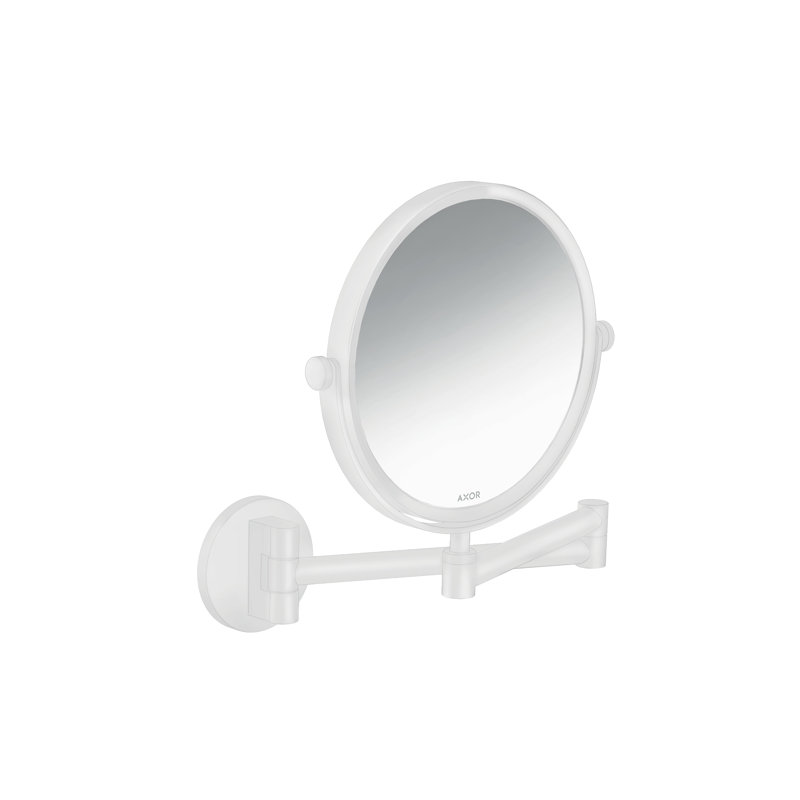 Universal Circular Round Metal Wall Mirror, Matte White