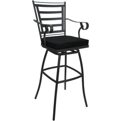 Tabouret de bar d'extérieur très haut avec accoudoirs