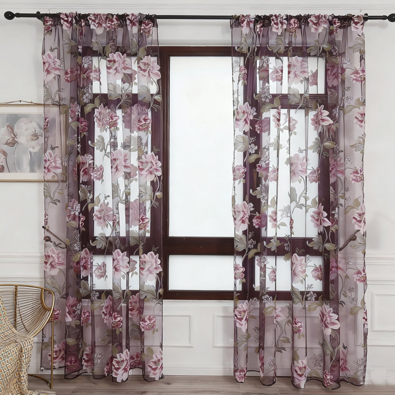 2PC Fashion Flower Tulle, Mauve