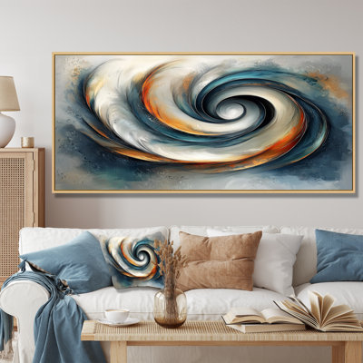 Parallel Streams of Fractal Horizon III - Art mural abstrait spirale moderne