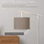 Home Decor Metal Floor Lamp, Rotatable Lampshade Grey Floor Light with LED Bulb