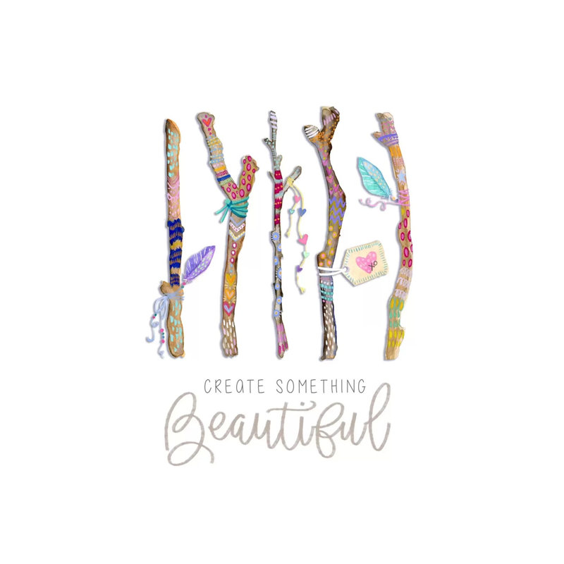 Create Something Beautiful: Boho Twigs by Stephanie Corfee - Wrapped Canvas Gallery-Wrapped Canvas Giclée
