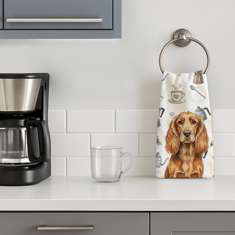 Sussex Spaniel Coffee Bar Kitchen Towel, Sussex Spaniel