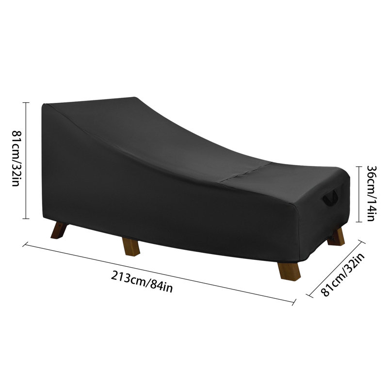 Outdoor Patio Chaise Lounge Cover, 32" H x 84" W x 32" D