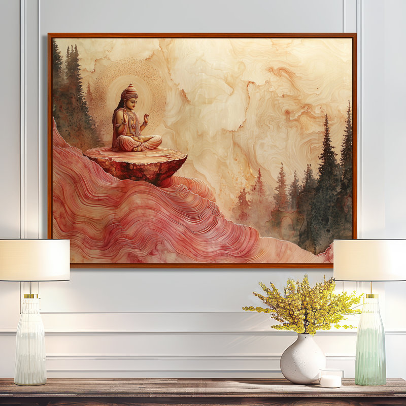 Guthridge - Spiritual Wall Art, Impression sur cadre flottant, Brun, H 16 po x l 32 po