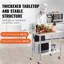 Table de travail 36 x 24 pouces en acier inoxydable avec 4 roues pour la cuisine - 3 tablettes réglables et structure commerciale stable