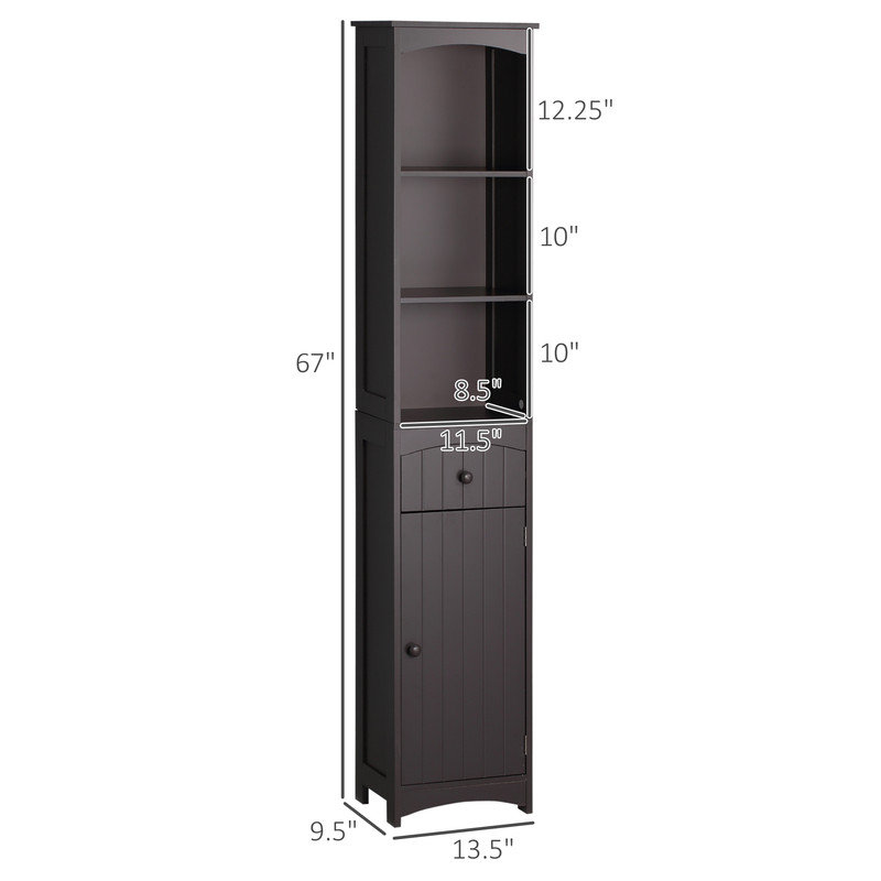 Grande armoire de rangement autoportante avec tablettes et tiroir