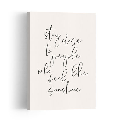 Inspirational Sunshine Quote Minimalist Abstract Wall Art Print by Dominique Vari - Wrapped Canvas Print