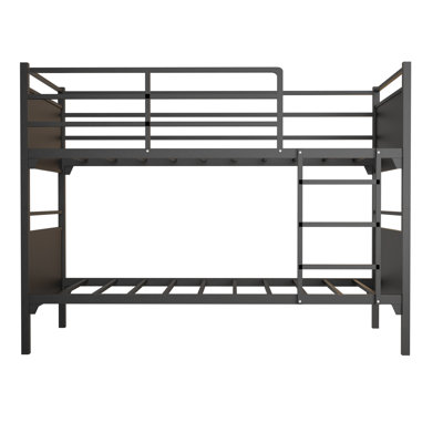 Metal Bunk Bed, Heavy Duty Sturdy Frame, Good for Commercial Use, Kids Camps and Shelter, 39", Black by Harriet Bee