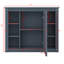Armoire de rangement murale moderne avec portes miroir et 6 tablettes ouvertes Modern-264910855