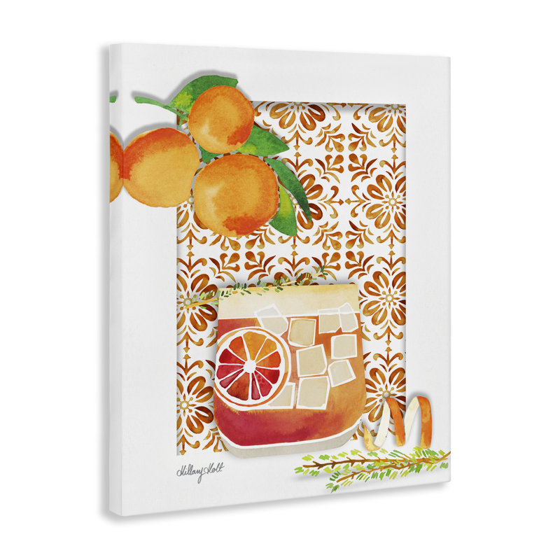 Motif méditerranéen, toile de Negroni, conception par Hillary Holt, H 20 po x l 16 po