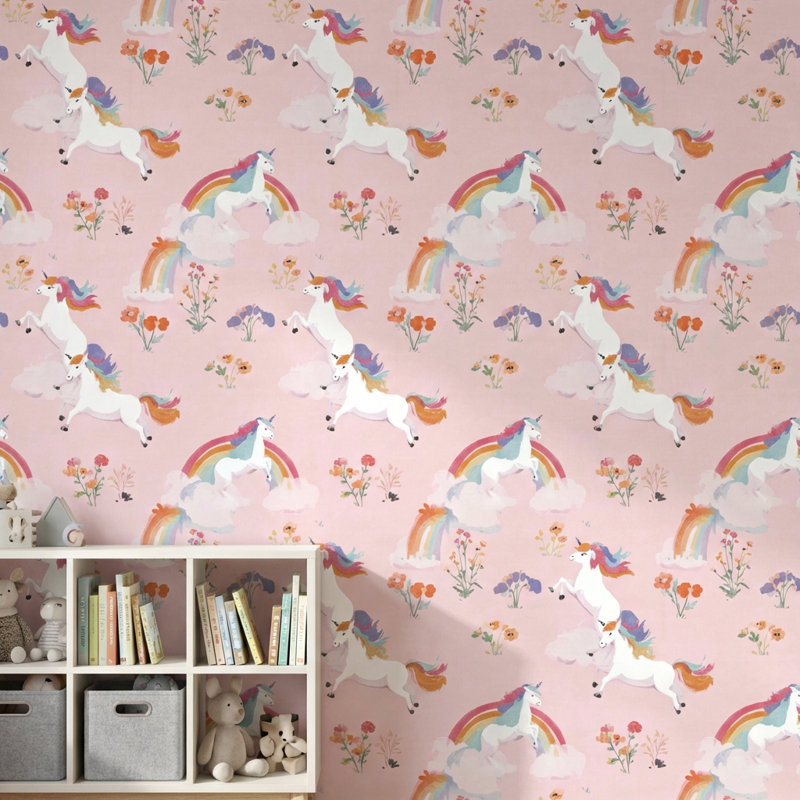 Papier peint licornes fantaisistes, Peler et coller