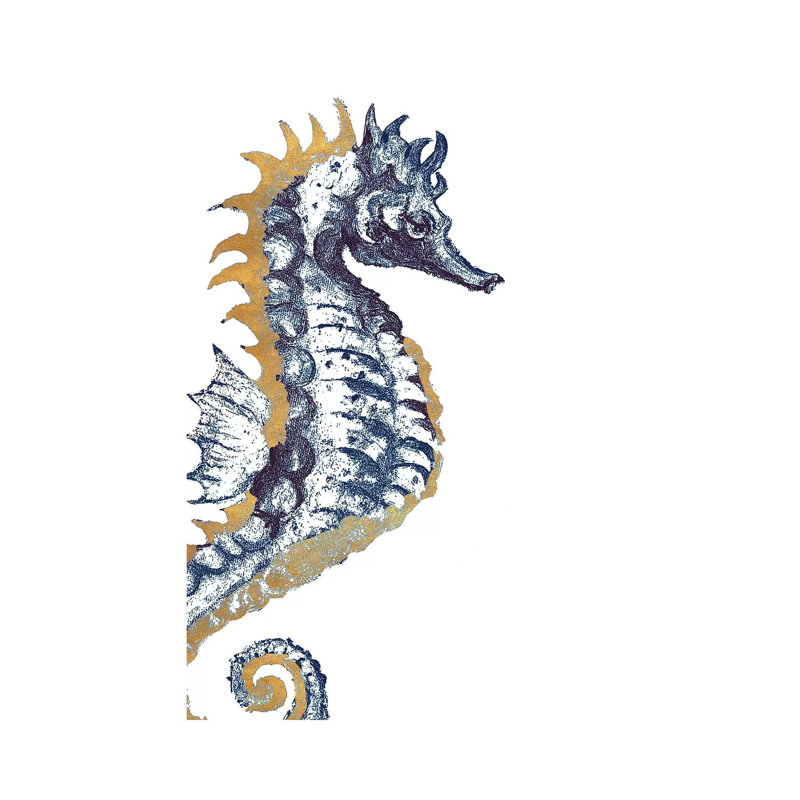 Surf Side Golden Blue Seahorse by Patricia Pinto - Wrapped Canvas Gallery-Wrapped Canvas Giclée