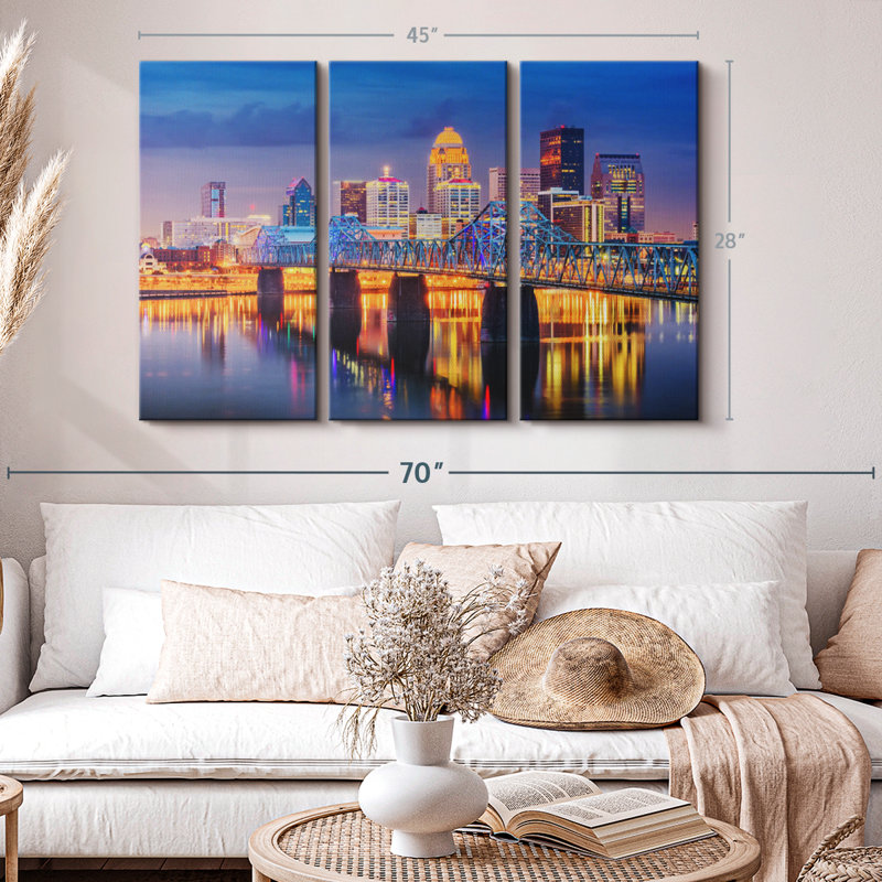 «Louisville Night Skyline» sur toile, H 45 po x l 28 po