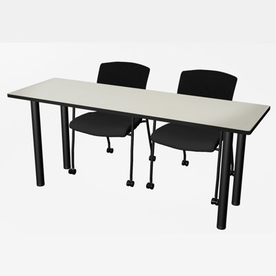 Malci Rectangle 2 Person Training Table and Chair Set