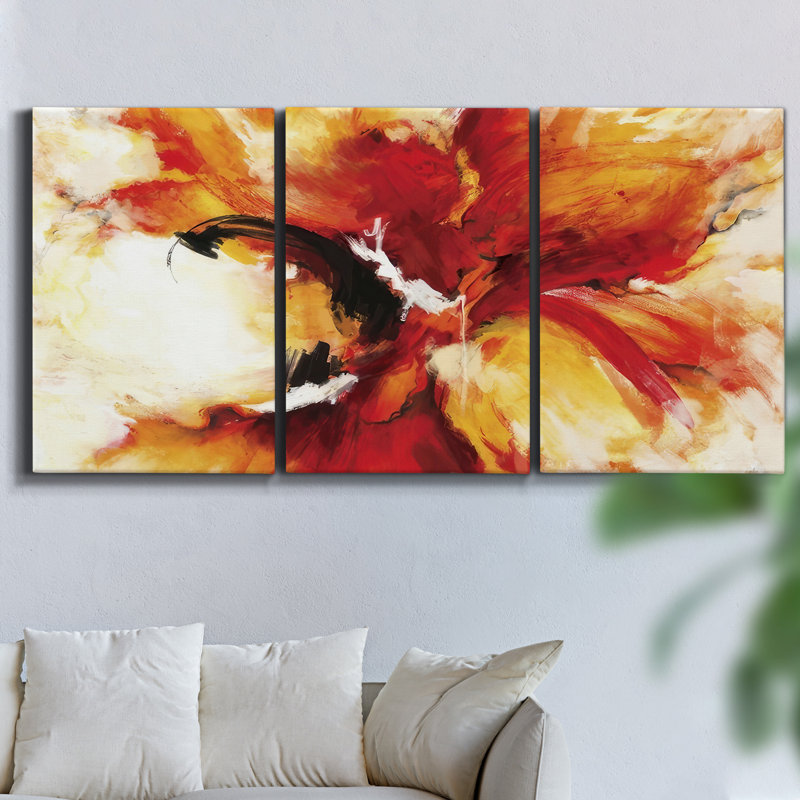 Pommiers en fleurs par Monet, 3 pièces, H 48 po x l 96 po x P 2 po