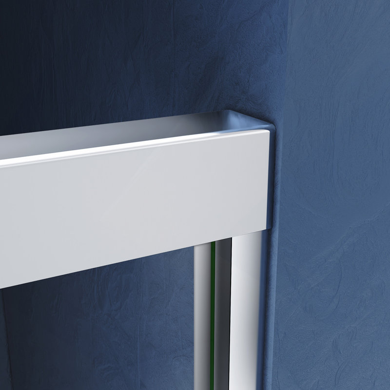 Sliding Shower Glass Door Adjustable Semi Frameless Shower Door,Certified Thick Clear Clear Tempered Glass,304 Stainless Steel Handles
