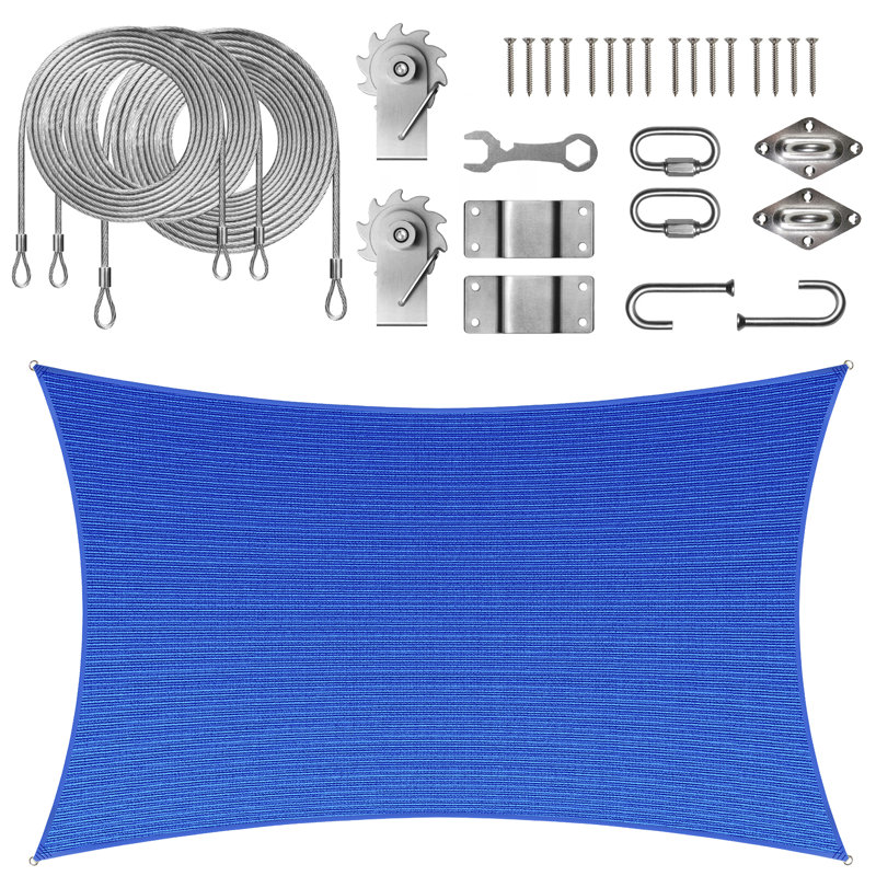 Ensemble d'ombrage rectangulaire avec treuil Colourtree, 8 pi x 10 pi, Bleu