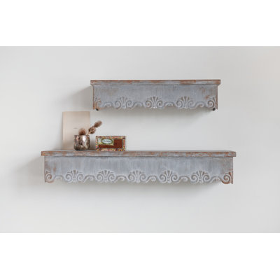 2 Piece Metal Floating Shelf