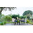 Acacia Wood Patio Dining Set - 5-Piece All-Weather Outdoor Table with Umbrella Hole & Rattan Chairs-335244181-335244182