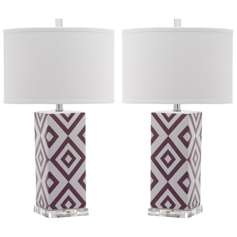 Lampe de table 27 po Blerina, Mauve clair